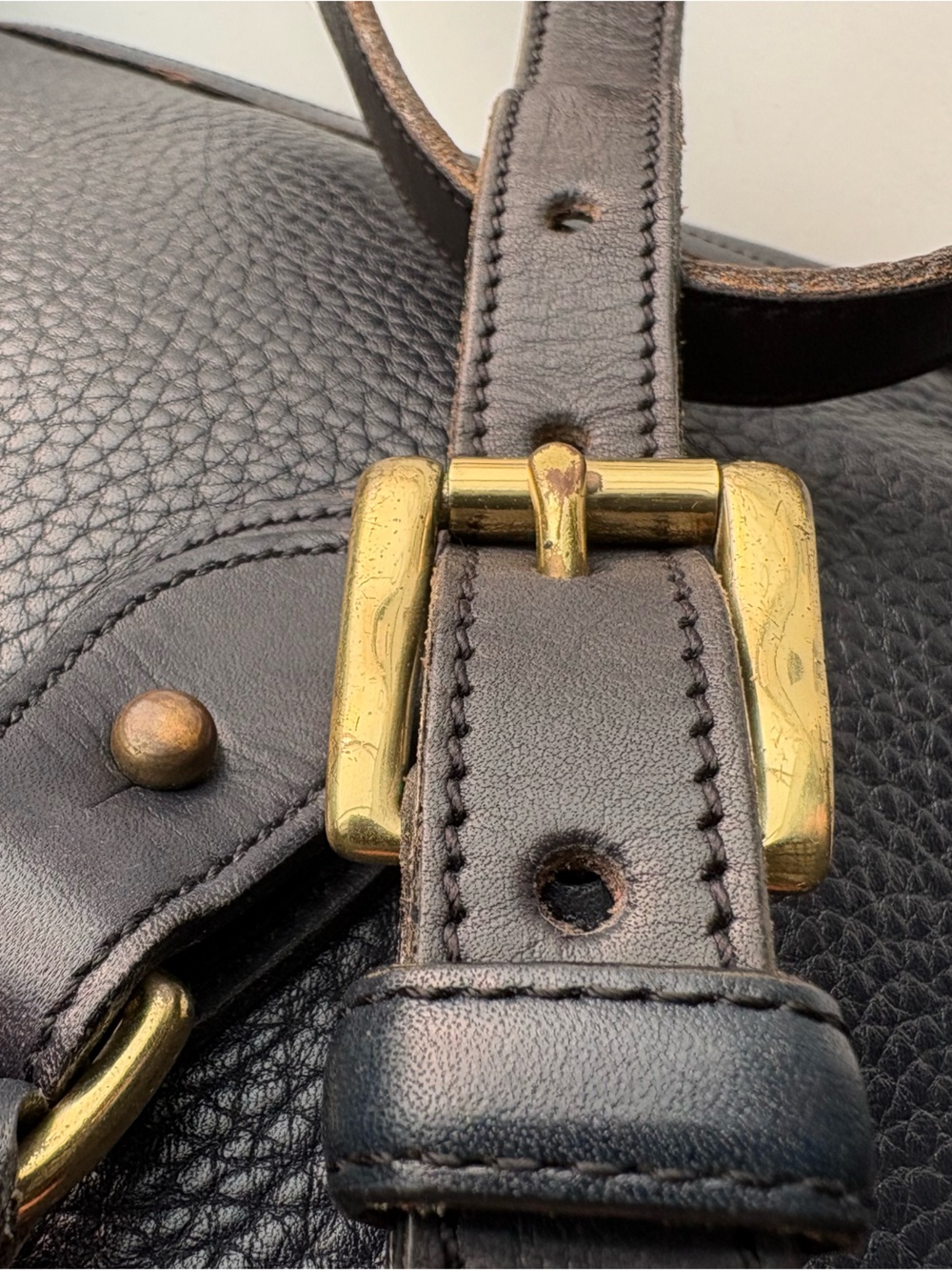 Dooney and Bourke awl Navy Blue Leather Norfolk Dome satchel bag - Picture 11 of 16
